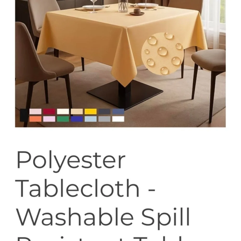 ComfiTime Signature Tablecloth 60x60 Gold Square Polyester Spill Resistant